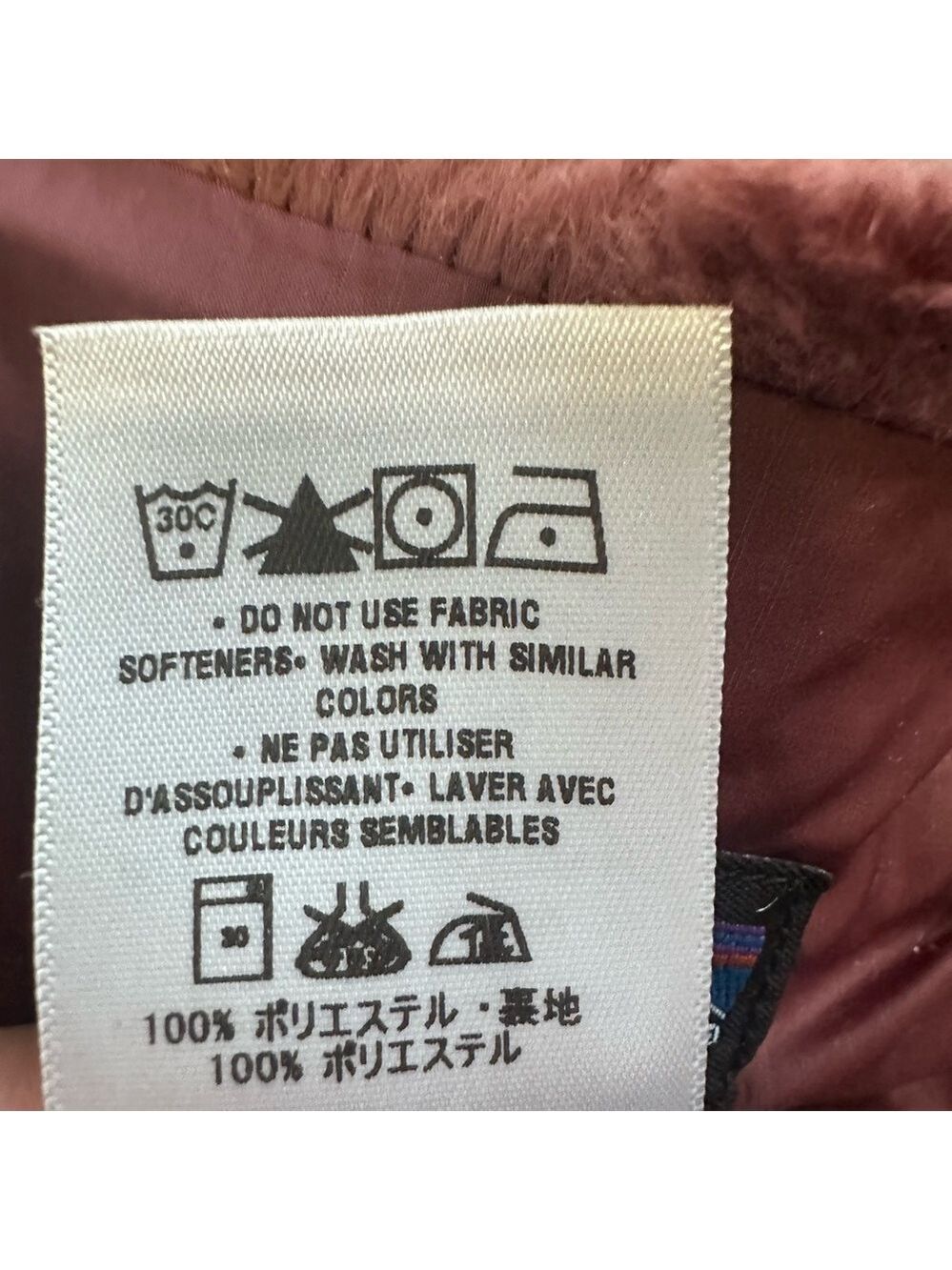 Patagonia Women’s Pelage Faux Fur Pink Mauve Full Zip Asymmetrical Size S EUC - Picture 8 of 8